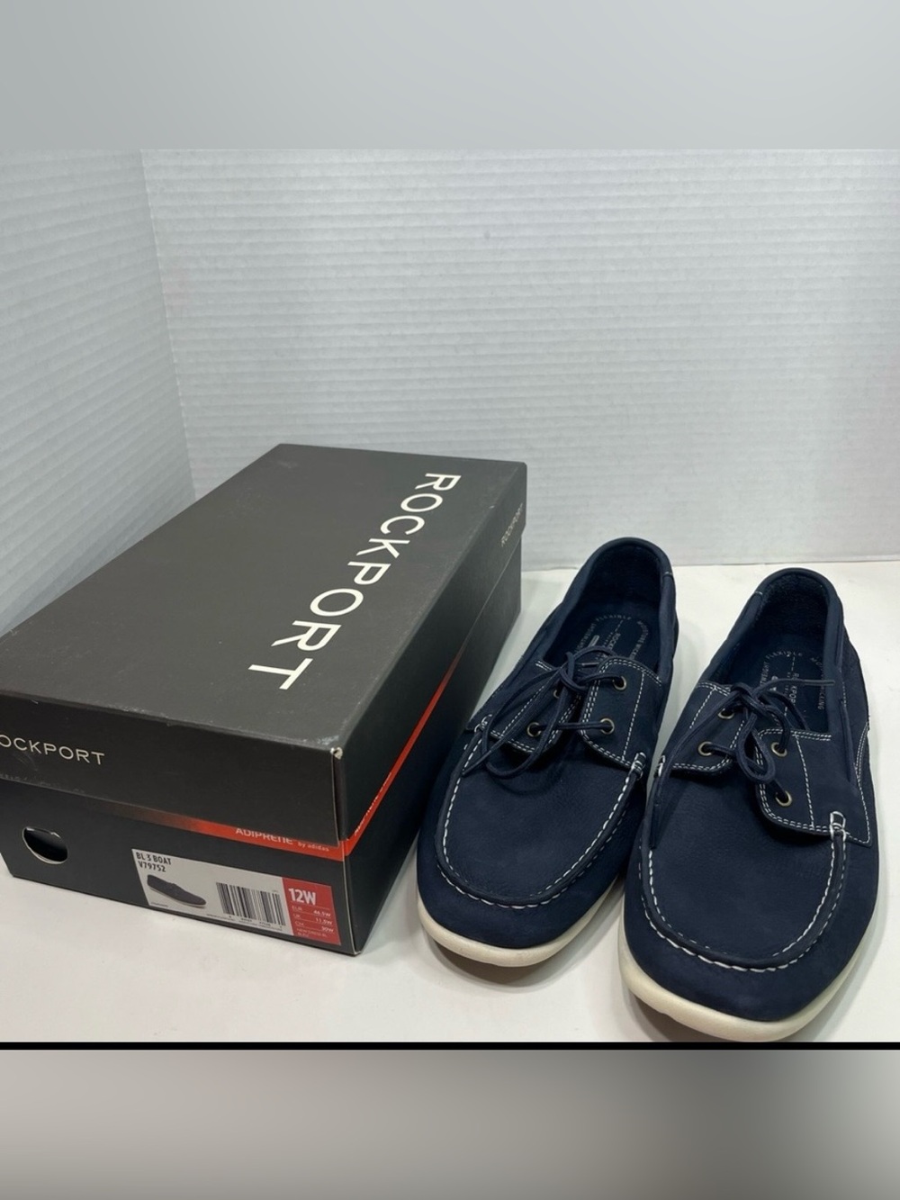 ROCKPORT Boat shoes loafers men’s size 12 W adiprene by adidas lightweight NWT